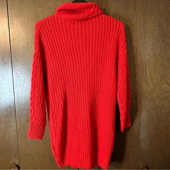 Brave Soul Red Cable Knit Turtleneck Sweater Women’s Jumper Acrylic Sz Small - Picture 7 of 13